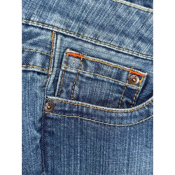 Iconic Y2K Bebe 27 Kayla Jean Pink Bling Rhinestone Spellout Pockets Medium Wash - Picture 8 of 10